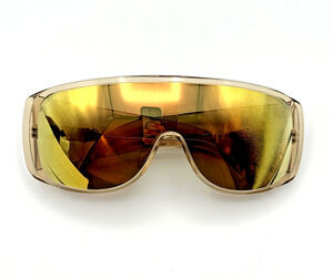 Maison Margiela Sunglasses MM6 19B Transparent Brown Gold Mirror Shield 60mm New